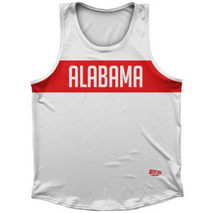 Alabama Finish Line State Flag Sport Tank Top Made In USA - White